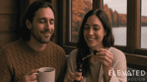 “Relaxed Michigan resident using CBD to support wellness.”